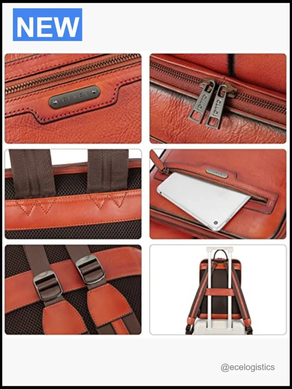 Leather Laptop Backpack for Women 15.6 inch Full Grain Work Daypack